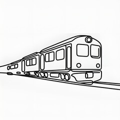 Passenger train on white background