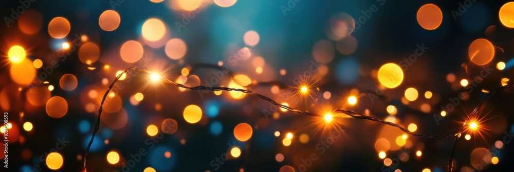 Leinwandbilder colorful christmas lights twinkle and shimmer, creating a festive atmosphere and adding warmth to wi