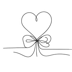 Heart illustration in minimalist line art style