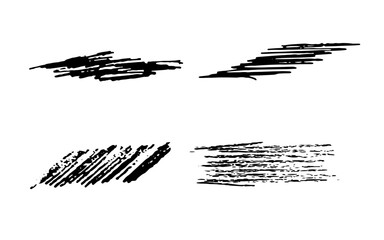 Set of vector brushes for drawing with chalk , graphite pencil . Hand drawn elements