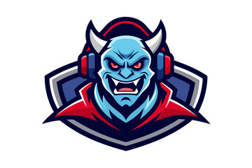 This design features a vector art illustration of a scary skull head with tribal tattoo art and evil wings, a gothic symbol of death