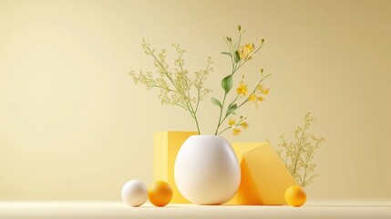 Minimalist Symmetrical Abstract Flower Arrangement