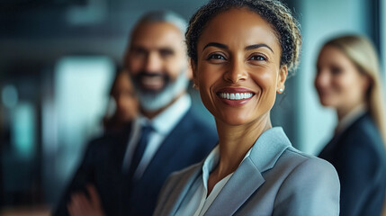 Obraz premium Diverse Workplace Employees Collaborating: Stock Photos for Teamwork & Inclusion