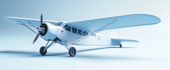 Vintage White Airplane on a Runway