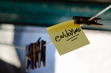 Motivational Word In A Yellow Square Paper Outdoor Composition