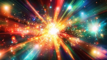 Obraz premium Cosmic Explosion of Light and Color