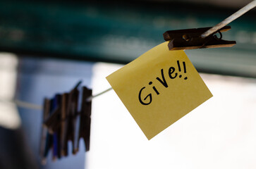 Motivational Word In A Yellow Square Paper Outdoor Composition