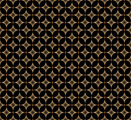 seamless abstract geometric pattern with shapes black and gold background for fabric surface textures wrapping paper vector illustration