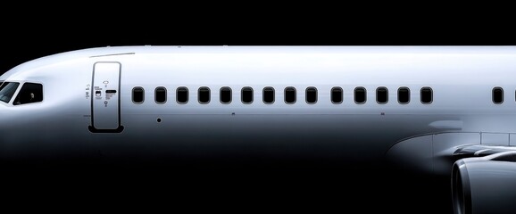 Airplane Side View with Windows and Door