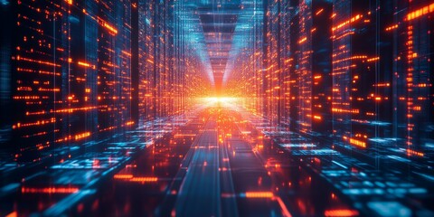 It company services, abstract, high tech, futuristic, lights