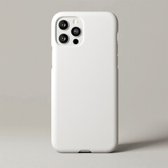White Mobile Case Mock-Up on Neutral Background