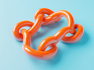 Visual Thinking: A Mind Map with Bright Orange Links on a Light Blue Background