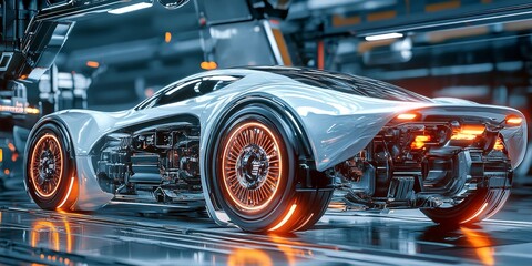 Obraz premium Automotive system engineer, futuristic