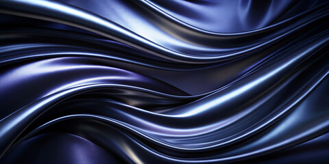 The silky waves of the navy blue fabric create a magical pattern with a subtle shimmer, creating an impression of fluidity and movement. The interplay of light and shadow is impressive. AI generated