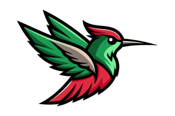Obraz premium Bird of paradise, a vector illustration of a flying abstract bird, showcases its wild beauty