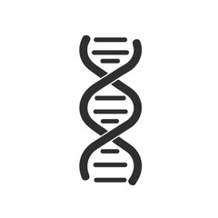 DNA strand vector icon in black, genetic material symbol