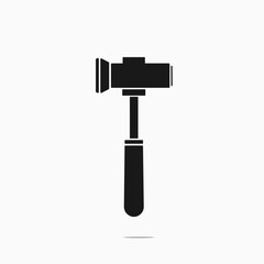 Surgical mallet vector icon in black, orthopedic tool symbol