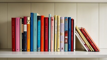 Fototapeta premium Vibrant Bookshelf with Floral Accents