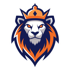 A wild beast vector art illustration features a powerful black lion head mascot alongside a tiger head symbol