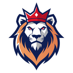 Lion head vector illustration, a wild animal mascot symbol with powerful teeth