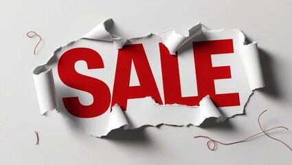   Torn Paper Effect with SALE Text for Special Promotion or Discount