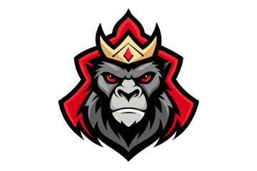 A scary wolf head mascot, a devilish red animal illustration with fire, evokes a monstrous Halloween design