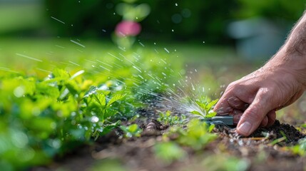 Fototapeta premium Watering a Garden