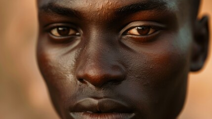 Obraz premium Close-up Portrait of a Person with Dark Skin