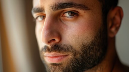 Obraz premium Close-up Portrait of a Man with a Beard