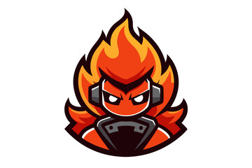 Vector art of a burning fire icon with hot red and yellow flames signifies danger