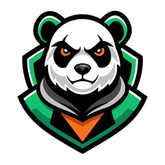 Cute baby panda cartoon character playing with bamboo illustration for fun wildlife art