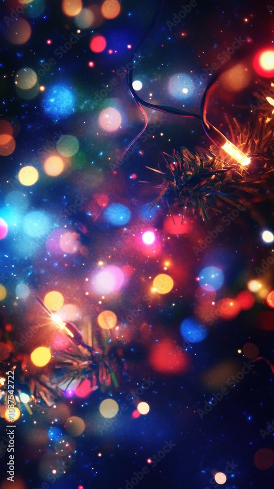 Aufkleber bright and colorful lights dance playfully against a dark backdrop, creating a joyful holiday atmosp