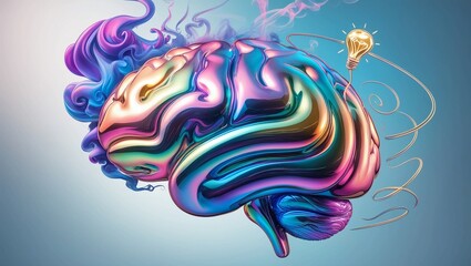  Abstract Brain with Colorful Smoke Visualizing Creativity and Innovation