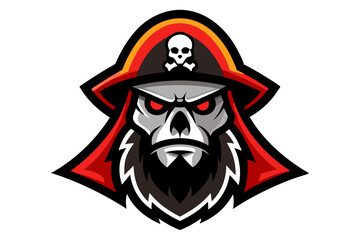 This vector art illustration features a scary Halloween monster skull with a mask, a skull with a mask, and a skull with a skull, embodying horror with a tribal, gothic design