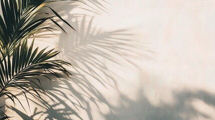 Palm Shadows on Beige Wall 