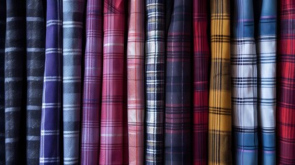 Set of checkered plaids cut out