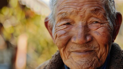 A Close-up Portrait of an Elderly Man