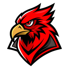 A cartoon vector illustration features the distinct head of an eagle alongside a rooster's head, both iconic bird symbols