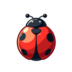 Obraz premium Cheerful ladybug cartoon character on white background