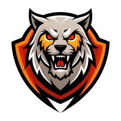 Vector illustration of a wild feline head, a powerful tiger mascot and a strong lion symbol
