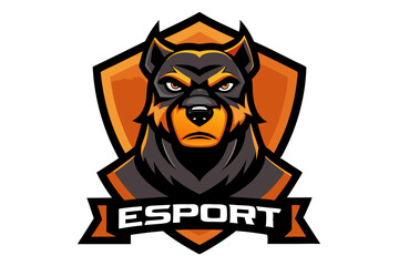 Cartoon vector illustration of a cute wolf head mascot, a funny animal icon design