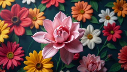 Obraz premium Intricate detailed floral-themed artwork with a photorealistic style
