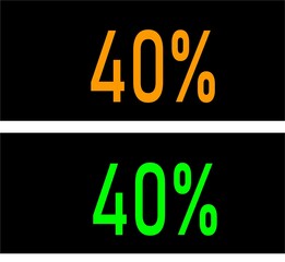 40 percent sale label, sign, or tag. Discount, promotion banner design element. Vector illustration.