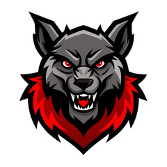A wild wolf head mascot vector illustration, fierce animal tattoo design