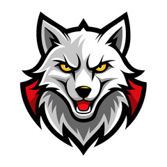 Fierce White Wolf Mascot Logo Esports Team Emblem Design