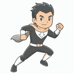 Child Playing Game Outline Vector Illustration | Minimalist Line Art on White Background