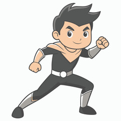 Child Playing Game Outline Vector Illustration | Minimalist Line Art on White Background