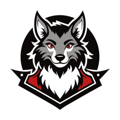 Fototapeta premium Vector illustration of a wild canine head, a fox and wolf symbol