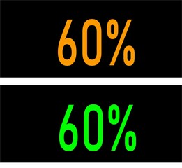 60% percent sale label, sign, or tag. Discount, promotion banner design element. Vector illustration.