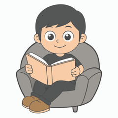 boy reading a book